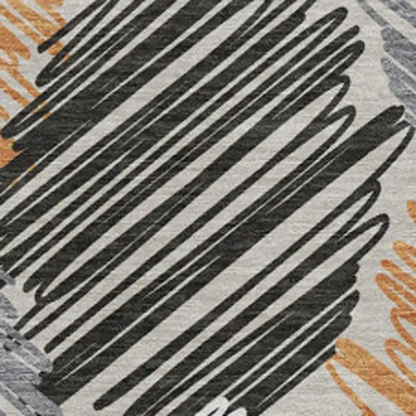 Copper Ivory And Gray Geometric Washable Indoor Outdoor Area Rug Photo 8