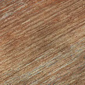 Photo of Copper Ivory And Gray Striped Washable Area Rug With UV Protection