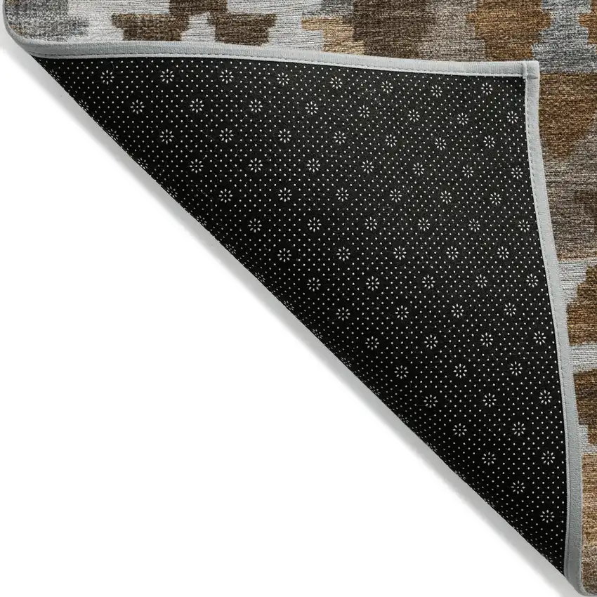 Copper Ivory And Gray Tribal Washable Indoor Outdoor Area Rug Photo 5