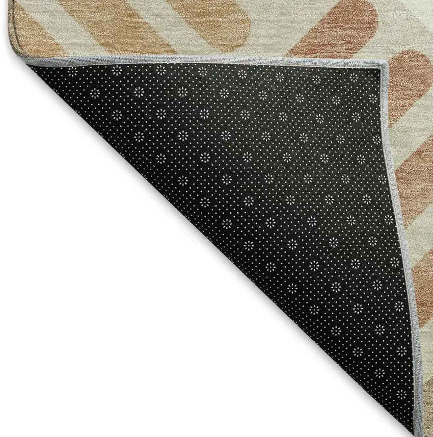 Copper Ivory And Rust Geometric Washable Indoor Outdoor Area Rug Photo 6