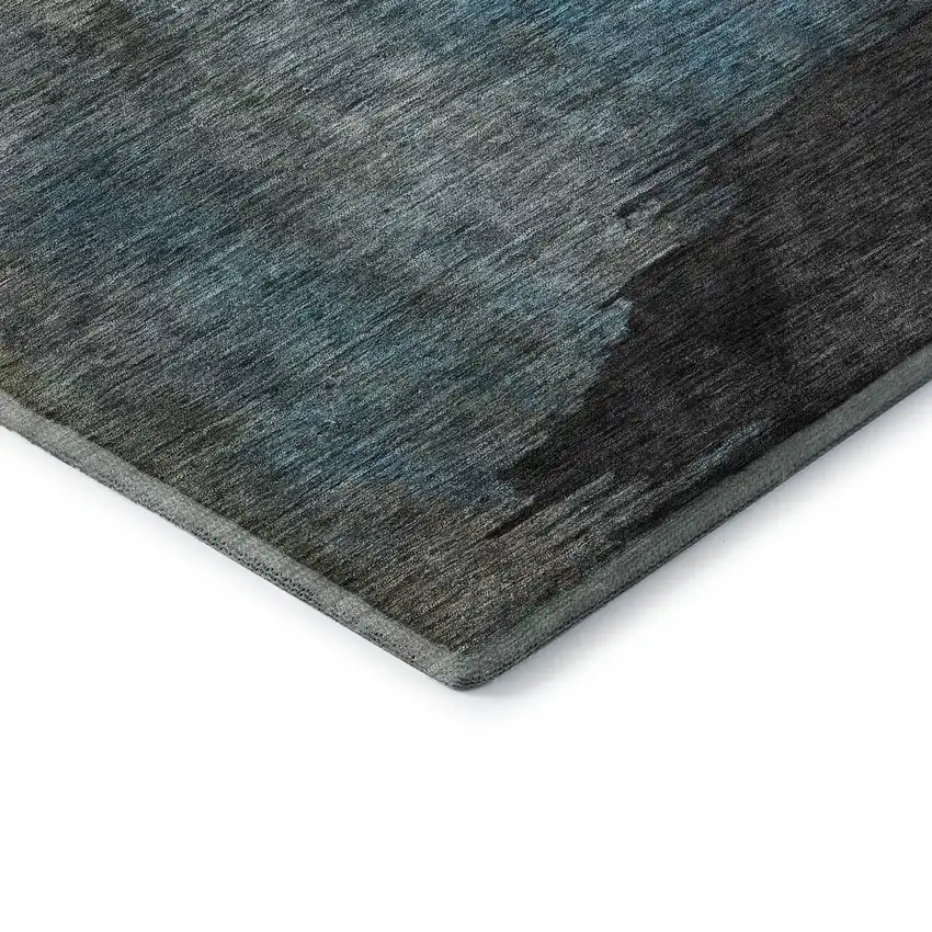 Copper Ivory And Teal Abstract Washable Area Rug With UV Protection Photo 5