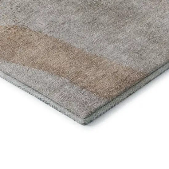 Copper Lavender And Beige Abstract Washable Area Rug With UV Protection Photo 9