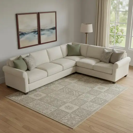 Copper Lavender And Beige Abstract Washable Area Rug With UV Protection Photo 2