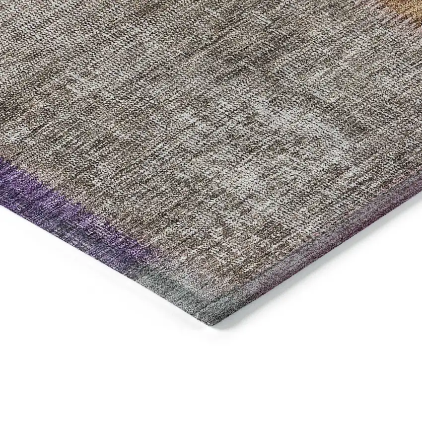 Copper Navy Blue And Gold Patchwork Washable Indoor Outdoor Area Rug Photo 4