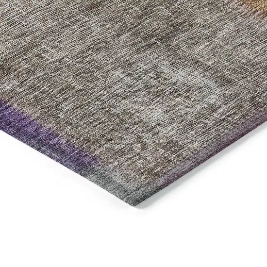 Copper Navy Blue And Gold Patchwork Washable Indoor Outdoor Area Rug Photo 5