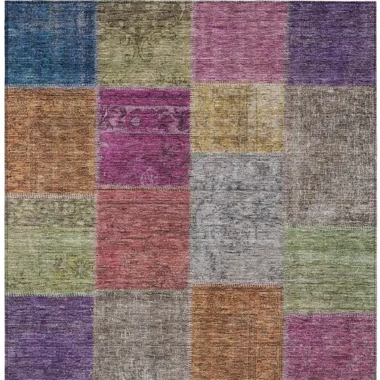 Copper Navy Blue And Gold Patchwork Washable Indoor Outdoor Area Rug Photo 7