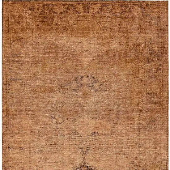 Copper Orange And Brown Oriental Washable Indoor Outdoor Area Rug Photo 6