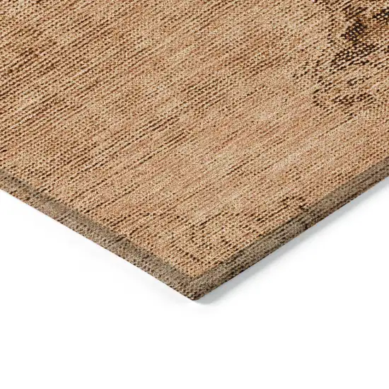 Copper Orange And Brown Oriental Washable Indoor Outdoor Area Rug Photo 4