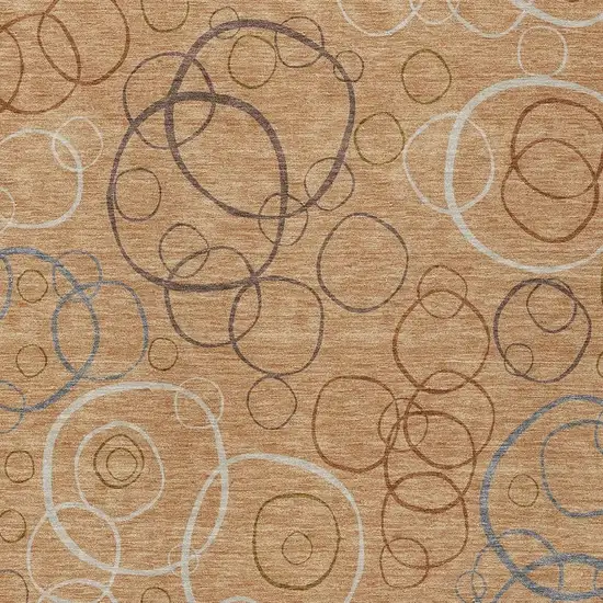 Copper Silver And Rust Geometric Washable Indoor Outdoor Area Rug Photo 2