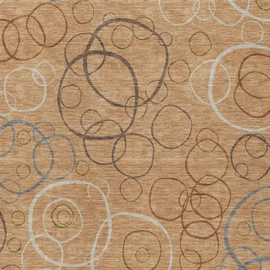 Copper Silver And Rust Geometric Washable Indoor Outdoor Area Rug Photo 2