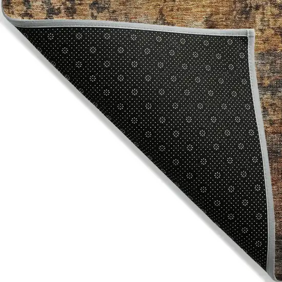 Copper Terra Cotta And Black Abstract Washable Indoor Outdoor Area Rug Photo 4