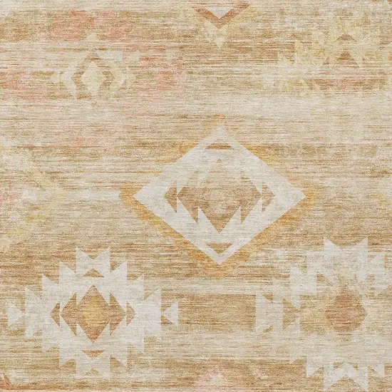 Copper Terra Cotta And Ivory Southwestern Washable Indoor Outdoor Area Rug Photo 6