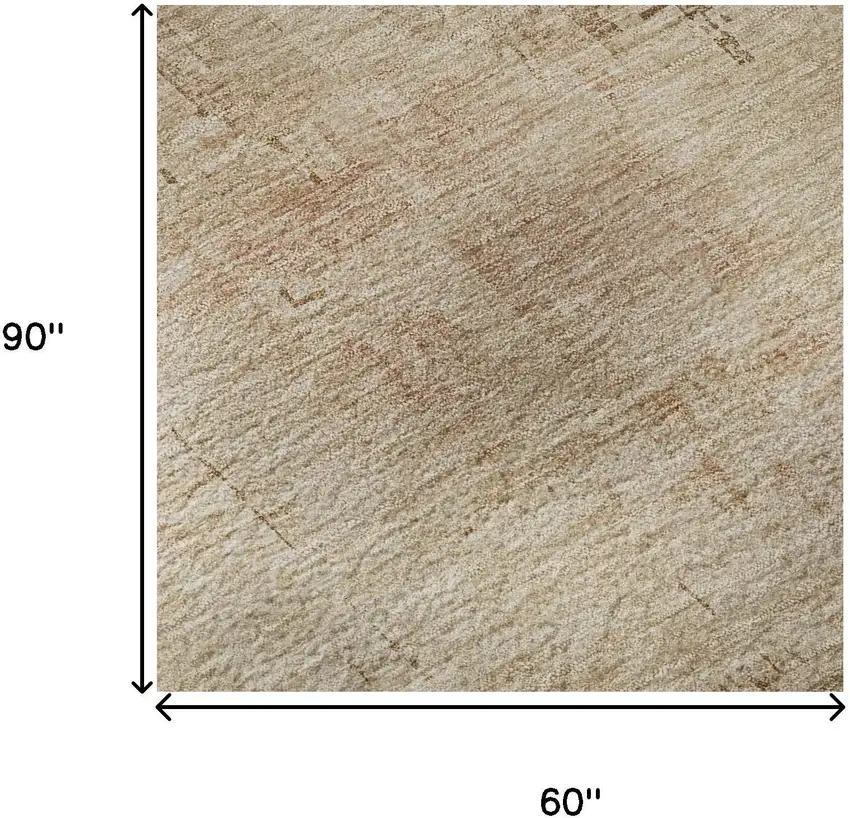 Coral And Beige Abstract Washable Area Rug With UV Protection Photo 8