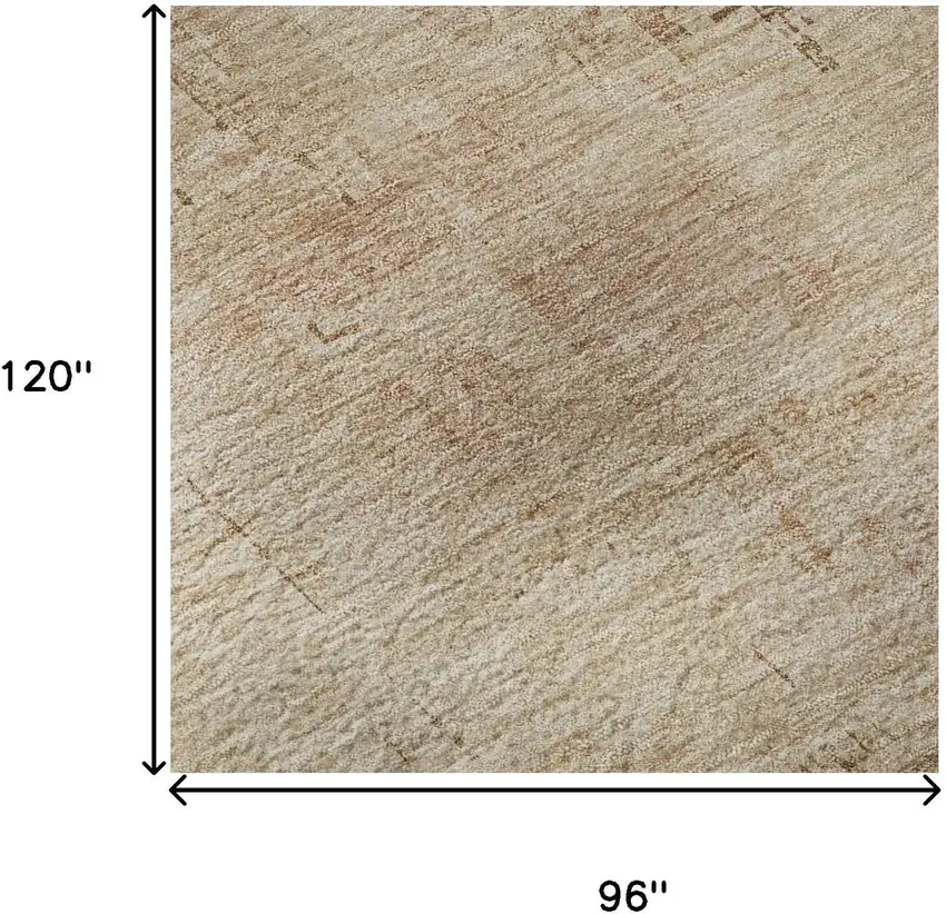 Coral And Beige Abstract Washable Area Rug With UV Protection Photo 8