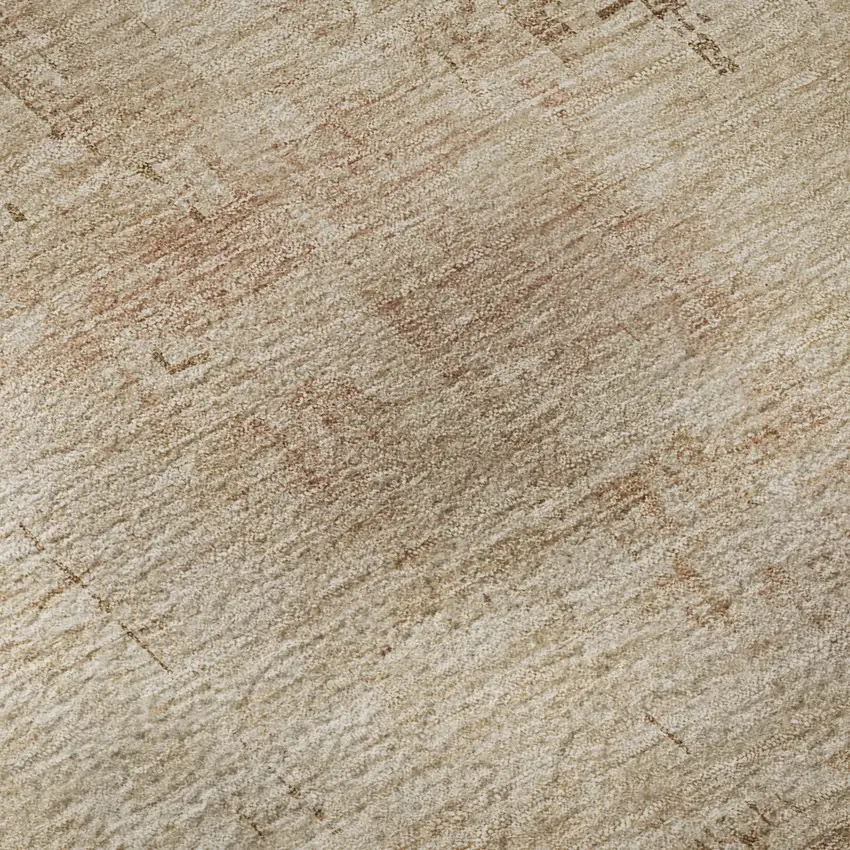 Coral And Beige Abstract Washable Area Rug With UV Protection Photo 1