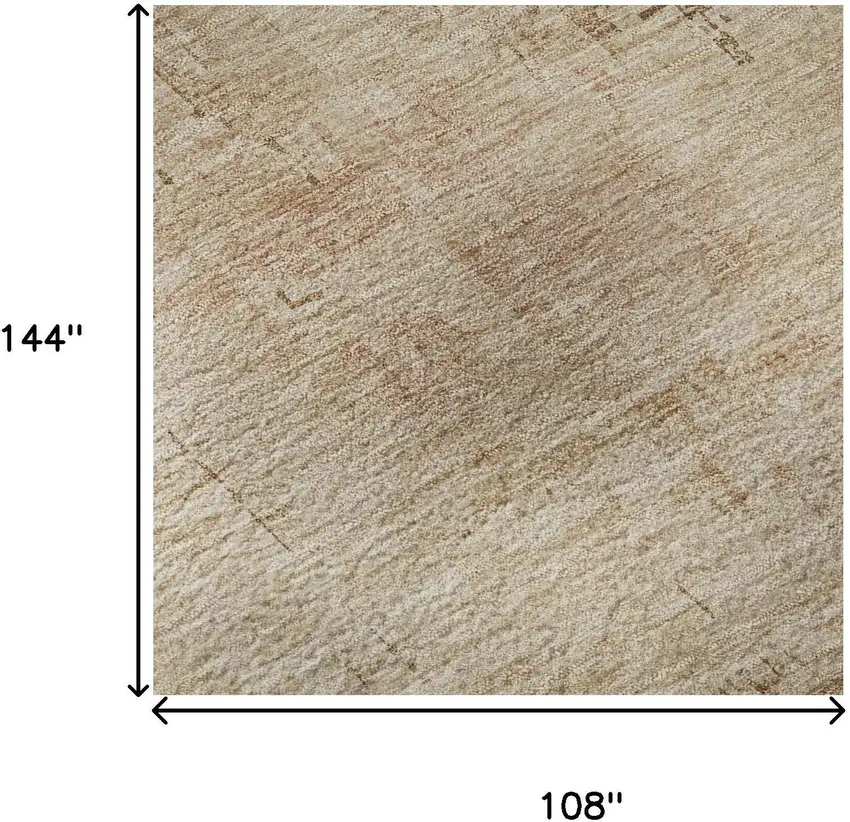 Coral And Beige Abstract Washable Area Rug With UV Protection Photo 8