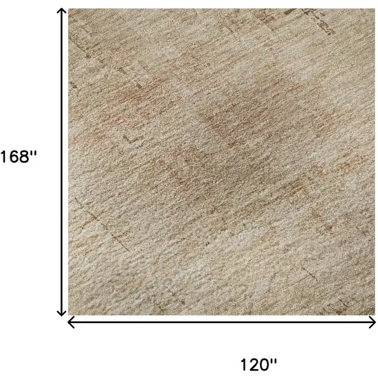 Coral And Beige Abstract Washable Area Rug With UV Protection Photo 8