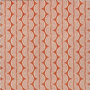 Photo of Coral And Beige Ogee Washable Indoor Outdoor Area Rug