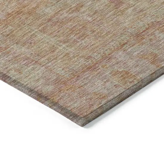 Coral And Beige Oriental Washable Indoor Outdoor Area Rug Photo 4