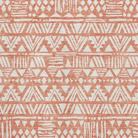 Coral And Beige Southwestern Washable Area Rug With UV Protection Photo 3