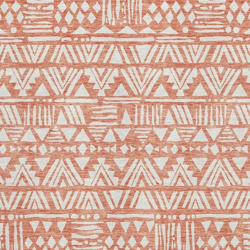 Coral And Beige Southwestern Washable Area Rug With UV Protection Photo 3