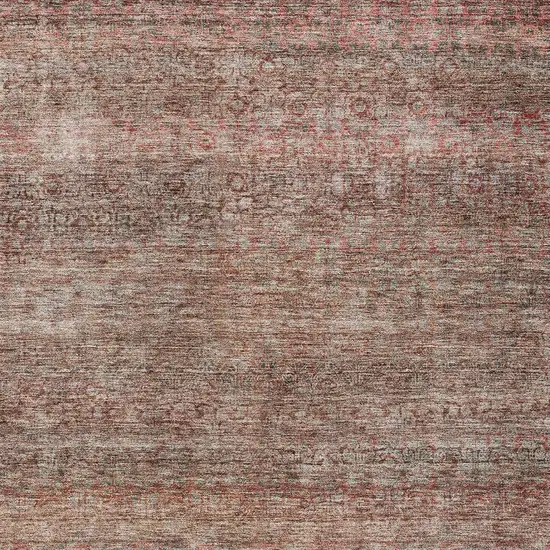 Coral And Black Striped Washable Indoor Outdoor Area Rug Photo 6