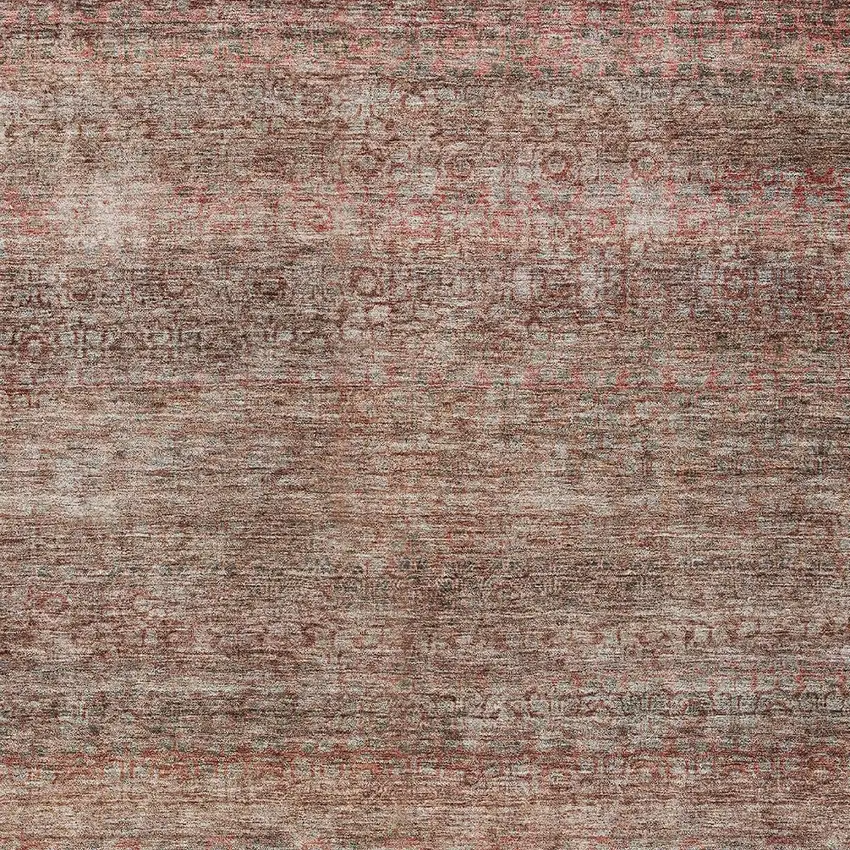 Coral And Black Striped Washable Indoor Outdoor Area Rug Photo 6