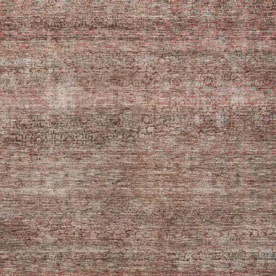 Coral And Black Striped Washable Indoor Outdoor Area Rug Photo 6