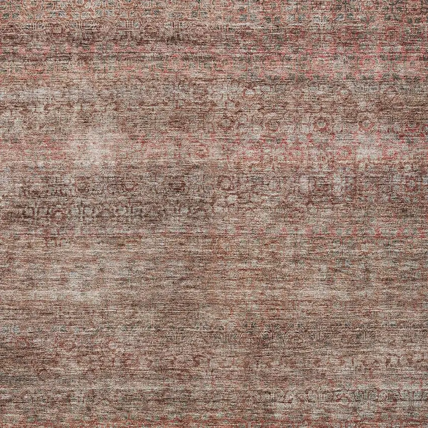 Coral And Black Striped Washable Indoor Outdoor Area Rug Photo 6