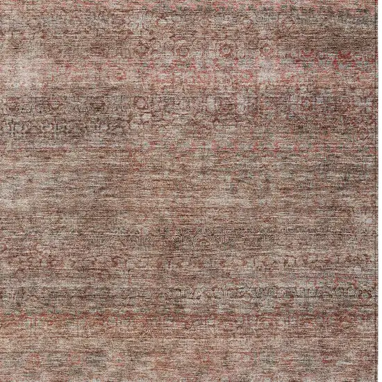 Coral And Black Striped Washable Indoor Outdoor Area Rug Photo 6