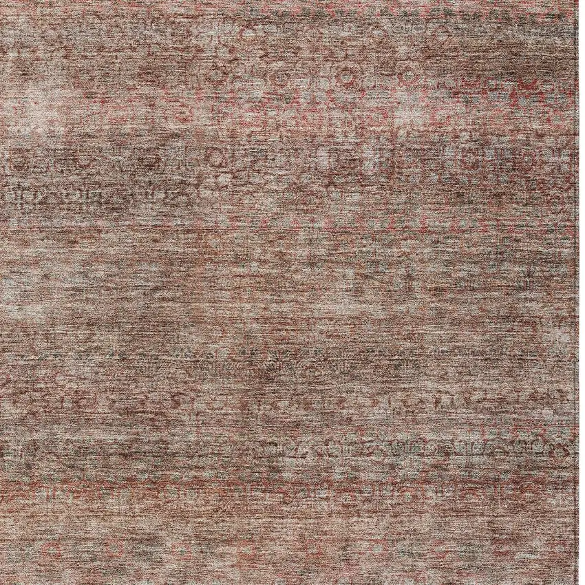Coral And Black Striped Washable Indoor Outdoor Area Rug Photo 6