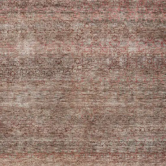 Coral And Black Striped Washable Indoor Outdoor Area Rug Photo 6