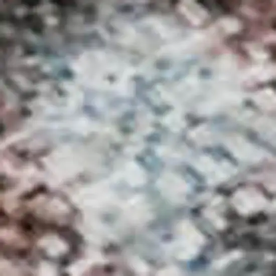 Coral And Blue Abstract Washable Area Rug With UV Protection Photo 3