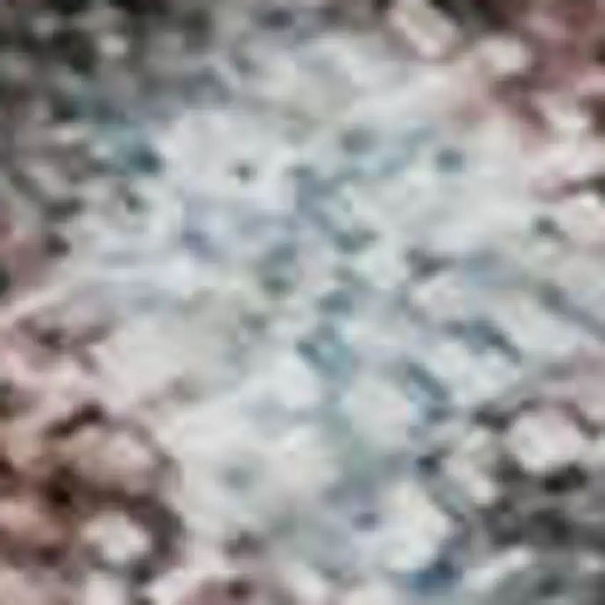 Coral And Blue Abstract Washable Area Rug With UV Protection Photo 2