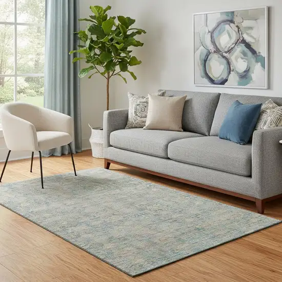 Coral And Copper Oriental Washable Area Rug With UV Protection Photo 2