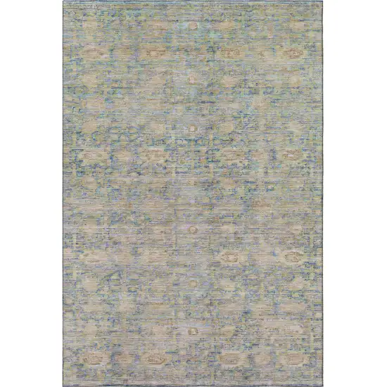 Coral And Copper Oriental Washable Area Rug With UV Protection Photo 3