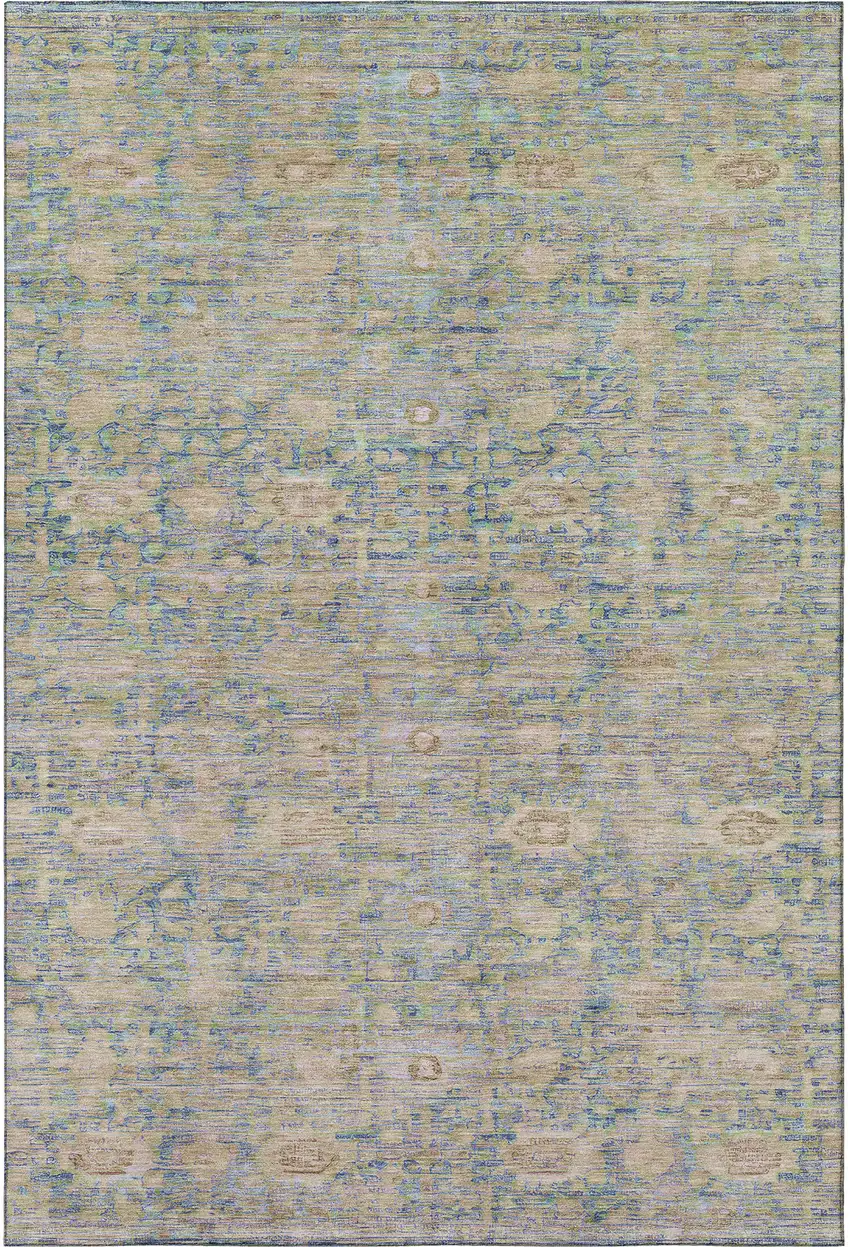 Coral And Copper Oriental Washable Area Rug With UV Protection Photo 3