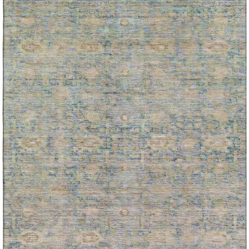 Coral And Copper Oriental Washable Area Rug With UV Protection Photo 3