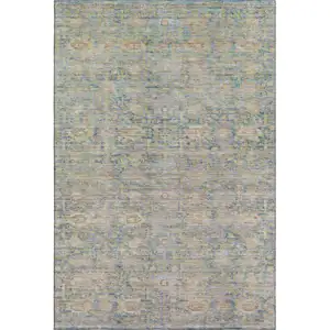 Photo of Coral And Copper Oriental Washable Area Rug With UV Protection