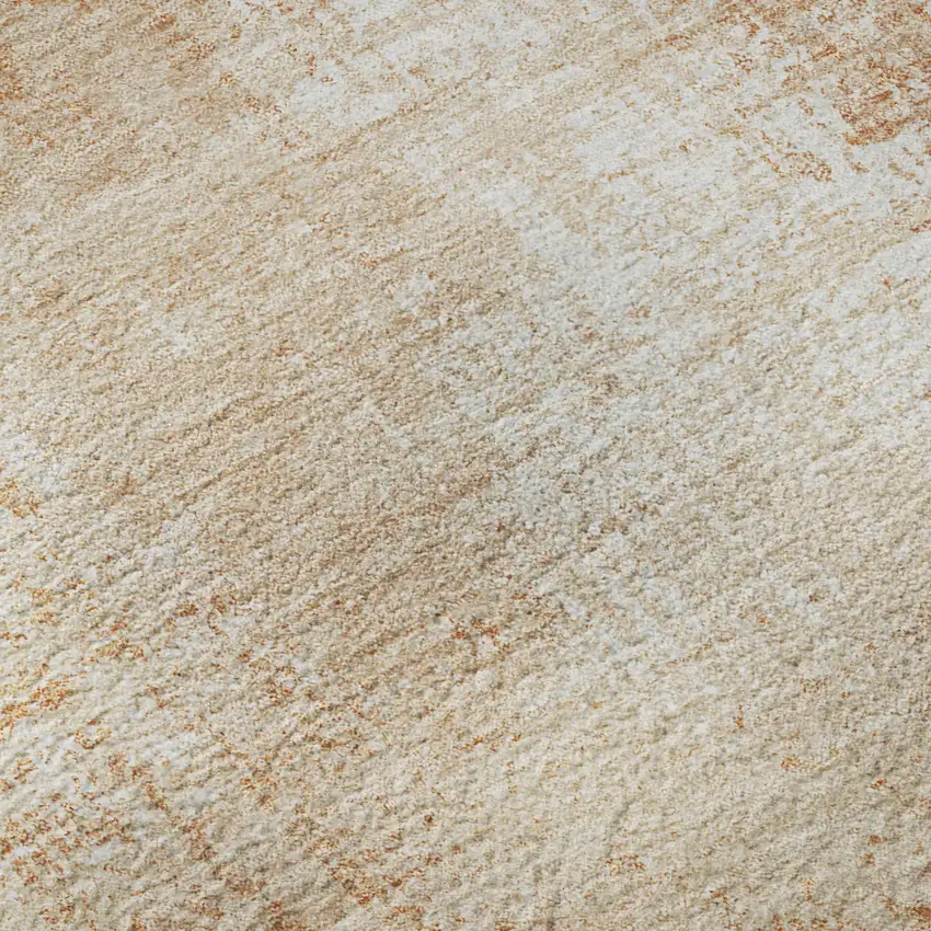 Coral And Ivory Abstract Washable Area Rug With UV Protection Photo 3