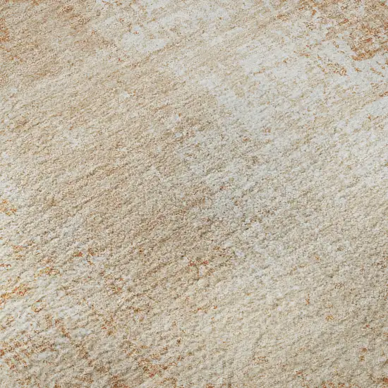 Coral And Ivory Abstract Washable Area Rug With UV Protection Photo 4