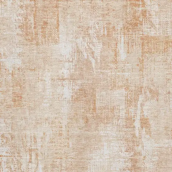 Coral And Ivory Abstract Washable Area Rug With UV Protection Photo 4