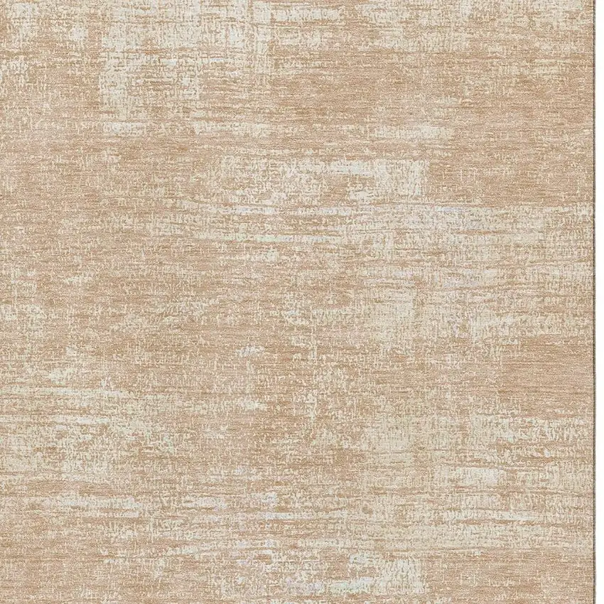 Coral And Ivory Abstract Washable Area Rug With UV Protection Photo 4