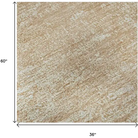 Coral And Ivory Abstract Washable Area Rug With UV Protection Photo 9