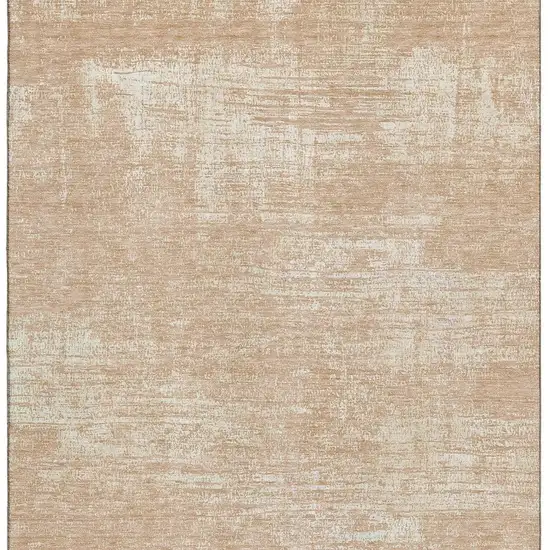 Coral And Ivory Abstract Washable Area Rug With UV Protection Photo 5