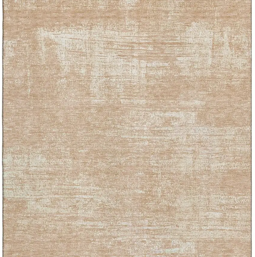 Coral And Ivory Abstract Washable Area Rug With UV Protection Photo 5