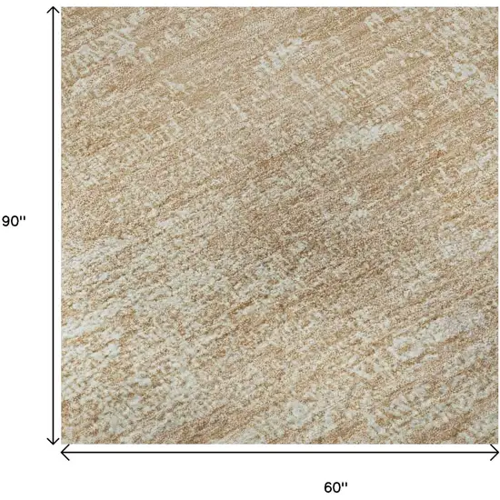 Coral And Ivory Abstract Washable Area Rug With UV Protection Photo 9