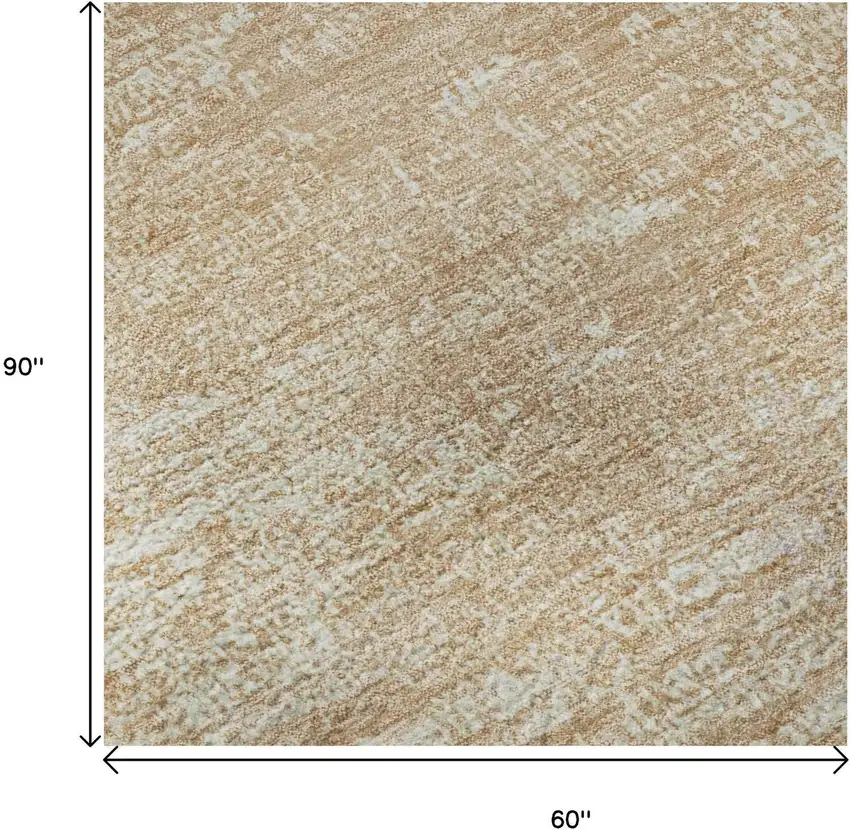 Coral And Ivory Abstract Washable Area Rug With UV Protection Photo 9