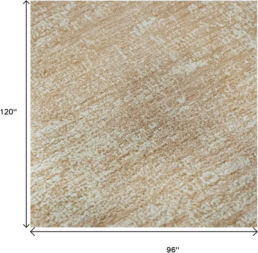 Coral And Ivory Abstract Washable Area Rug With UV Protection Photo 9