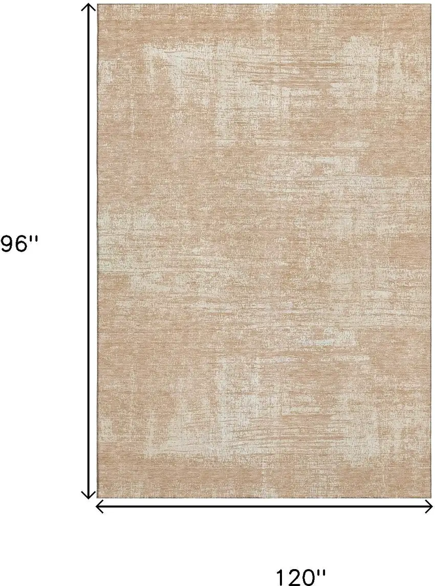 Coral And Ivory Abstract Washable Area Rug With UV Protection Photo 3